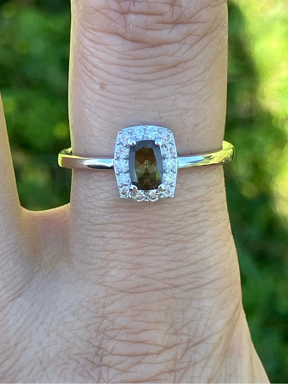 Color Changing Garnet Moissanite Ring Size 9